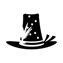 Silhouette of decorated hat for mardi gras