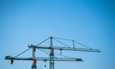 Tower cranes at a building site