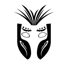 Mardi Gras theater mask silhouette