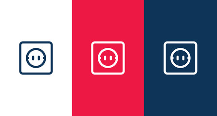 Electrical Outlet line icon for web and mobile