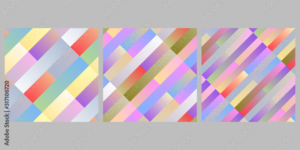 Poster seamless diagonal stripe pattern background design set - abstract vector graphic