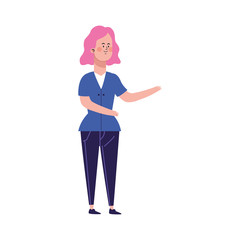 cartoon woman standing icon