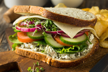 Healthy Organic Veggie Garden Sandwich
