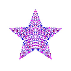 Abstract isolated colorful petal star logo template - ornamental vector element from curved shapes