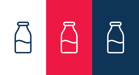 Milk bottle outline icon illustration isolated vector sign symbol