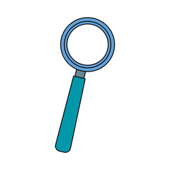 magnifying glass icon, flat design