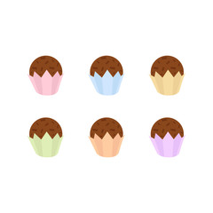 Illustration set of a Brazilian dessert called "brigadeiro"