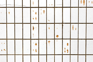 Abstract background old cracked ceramic tile. Old tiles wallpaper.