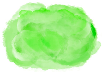 Beige and ocher watercolor brush splash cloud on white background. Subtle ethereal delicate backdrop on white background. Digital abstract illustration artwork with copy space.