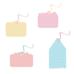 Cute set of vector tags, pastel colored!