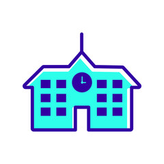 School building icon vector symbol