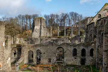 Fototapeta premium Villers Abbey abbaye de Villers is an abandoned ancient Cistercian abbey