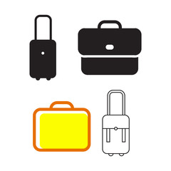 Suitcase, briefcase , bag icon vector on white background