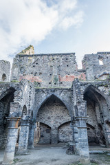 Fototapeta na wymiar Villers Abbey abbaye de Villers is an abandoned ancient Cistercian abbey