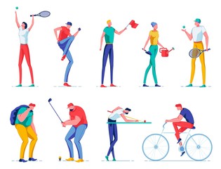 Young People Doing Different Kids Sport, Healthy.