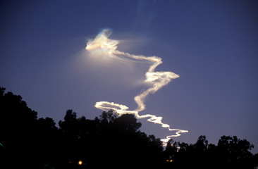 Rocket Vapor In Sky, Vandenberg Air Force Base, California