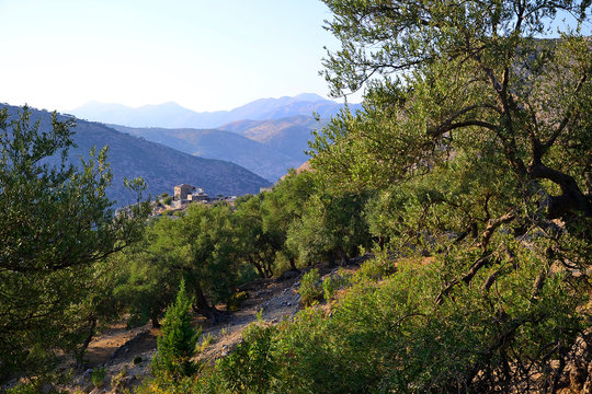 Abandoned historical landmark in the mountains, Qeparo, Albania.