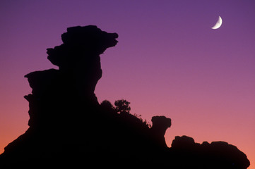 Sunset and Moonrise, Chimayo, New Mexico