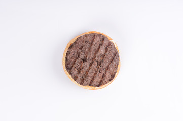  phased assembly of a hamburger on a white background8