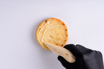  phased assembly of a hamburger on a white background4