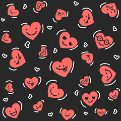 Cartoon hearts pattern background. To see the other vector heart character illustrations , please check Cartoon Heart Characters collection.