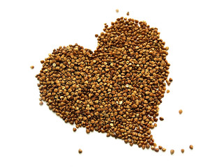Buckwheat. Heart. Porridge. Diet. Protein. Vegetarianism. Buckwheat grain. Benefit. Vitamins