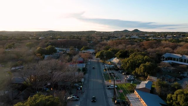 4K Wimberley Texas Old Kyle Road at Sunset Drone