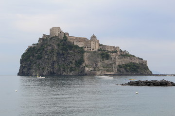 Aragonese castle, Ischia, Italy, sea