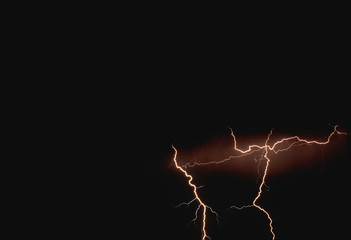 Lightning Bolt in the Night Sky