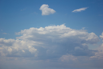 Fototapeta na wymiar Sky blue clouds background texture turquoise sunny cloudy