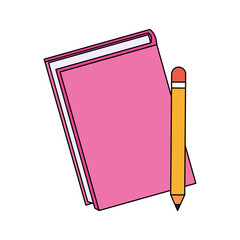 notebook and pencil icon, colorful design