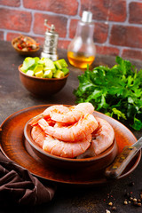 boiled shrimps in bowl