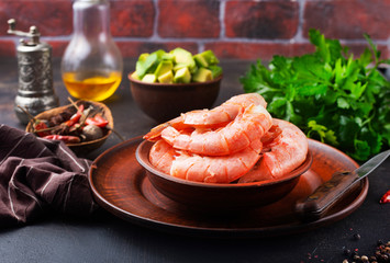 boiled shrimps in bowl