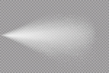 Airy water spray.Mist.Sprayer fog isolated on black transparent background. Airy spray and water hazy mist clean illustration.Vector illustration for your design, advertising, brochures and rest - obrazy, fototapety, plakaty