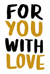 Valentines day isolated poster, hand drawn style