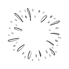 Starburst doodle, sun burst sunshine. Radiating from the center of thin beams. 