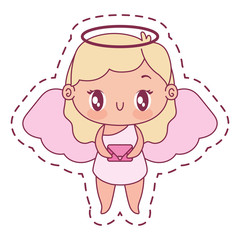 Isolated girl cupid cartoon vector design
