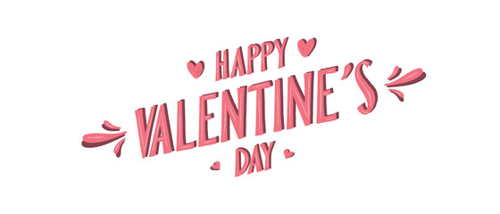 Valentine's day lettering text. 