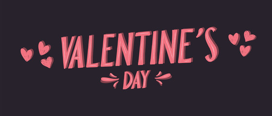 Valentine's day lettering text. 