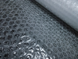 Selective focus of bubble wrap texture for background. National bubble wrap appreciation day concept.