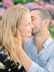 Obraz premium Couple in love. Summer romance. Love, relationship, fun, happiness. Young couple having fun in Italy
