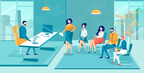 Business Analysts Group Presents Project to Boss.