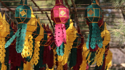 Lanna lanterns in temple