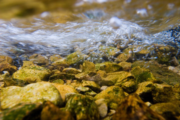 Rocky river bottom of the Licka Jesenica River