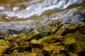 Rocky river bottom of the Licka Jesenica River