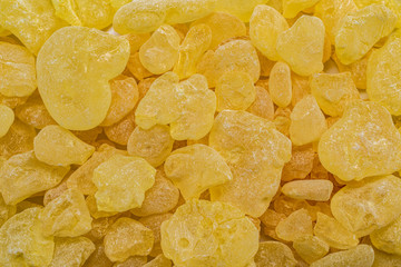 Good quality Greek mastic gums close-up