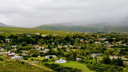 Amazing panoramic view of a beautiful and rural village