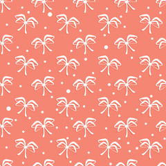 Seamless bows pattern. Living coral vector background