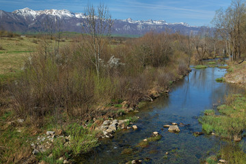 The intermittent river Suvaja, in Lika and Velebit, in early spring