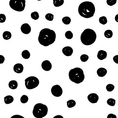 Dot doodles seamless pattern. Hand drawn circles texture. Dots background.